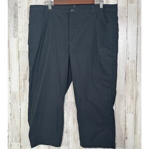 Eddie Bauer Tech Capri Pants 16 Black Stretch Mountain Hiking Gorpcore NWOT